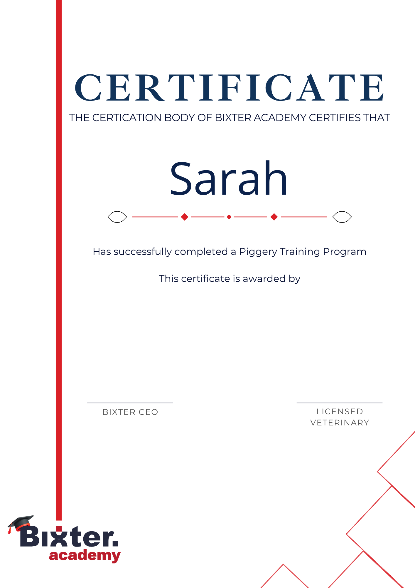 Certificate of Completion